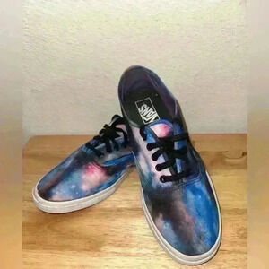 VANS off‎ The Wall Sneakers Night Sky Stars Galaxy Shoes Men Sz 8.5 Women Sz 10